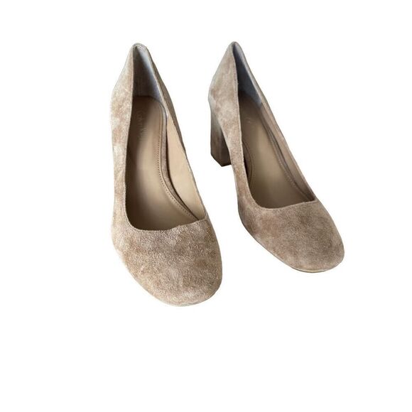 Calvin Klein Women’s Size 7 Grey Pump Suede Round Toe Heels NWOB - Picture 4 of 7